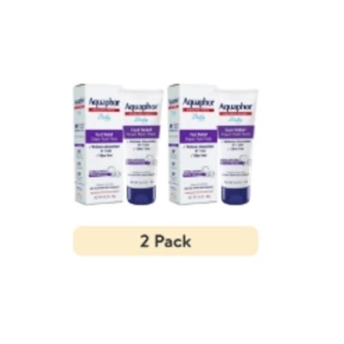 (2 pack) Aquaphor Baby Diaper Rash Paste, Maximum Strength 40% Zinc Oxide, Diaper Rash Cream, Diaper Rash Ointment, 3.5 oz