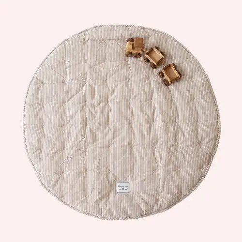 Quilted Cotton Baby Play Mat - Hamptons Stripe