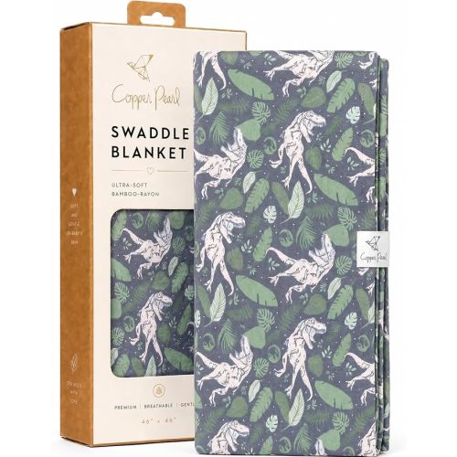 Copper Pearl Baby Swaddle Blanket - Premium Knit Baby Blanket, Large Soft Stretchy Receiving Blankets for Baby Boy and Girl, Swaddles for Newborn, Infant, and Toddler (Jurassic Park)