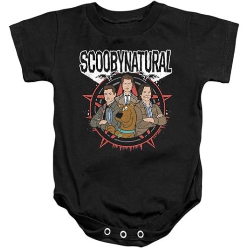Popfunk Kids Supernatural Scoobynatural Unisex Infant Snap Suit for Baby, Black, Small