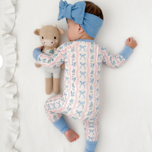 Amelia Bow Zipper Romper – In My Jammers