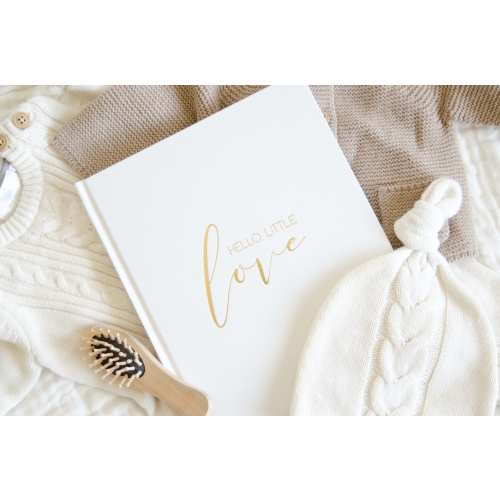 Baby Memory Book - Baby Journal - Pregnancy Journal - Hello Little Love - Newborn Gift - First Five years - New Baby Gift - Classic White