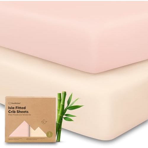 KeaBabies 2-Pack Baby Crib Sheets for Boys, Girls, 52x28 Fitted (Cameo)