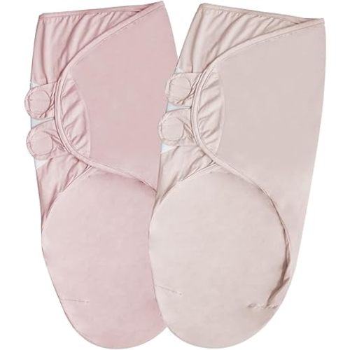 Viscose FromBamboo Baby Swaddles Blanket for Newborn, 2-Pack Adjustable Infant Sleep Sack wrap (Gentle Style, 0-3 Months)