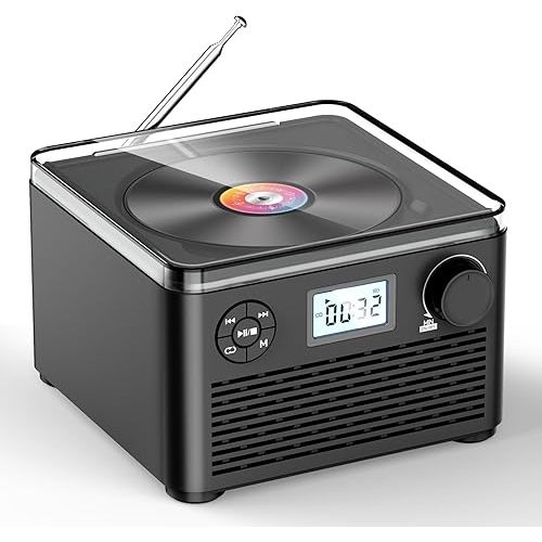 Portable CD Player with Speakers and Bluetooth:Rechargeable CD Boombox with FM Radio-Plays CD/MP3 /Audiobook/USB/TF-Headphone Jack/Charger Included-Home/Outdoor