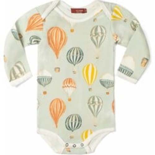 Vintage Balloons Organic Cotton Long Sleeve One Piece - Milkbarn Kids Rompers | Maisonette