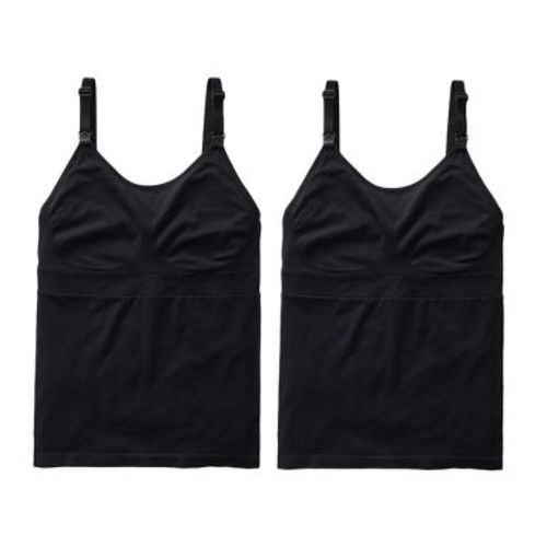 Ingrid & Isabel Basics Maternity Nursing & Pumping Cami Bundle 2 Pack Black Size M
