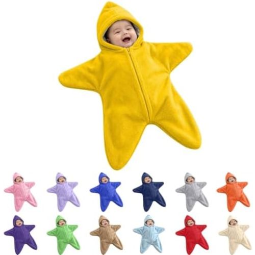 Baby Starfish Onesie Fleece Hooded Wearable Blanket Infant Star Costume