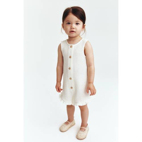 WAFFLE-KNIT ROMPER SUIT