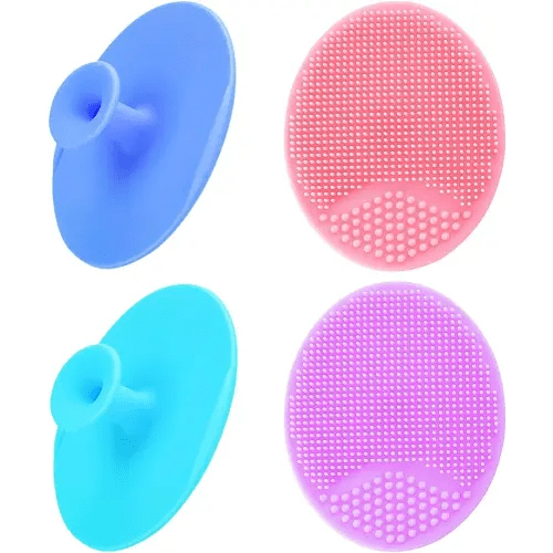 Silicone Facial Cleansing Brush - Face Scrubber & Exfoliator for Deep Cleaning, Blackhead & Acne Pore Care