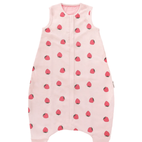 4 Season® Baby Sleep Bag with Feet, Merino Wool & Organic Cotton, Strawberry