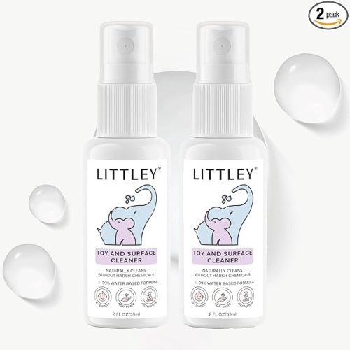 Littley Toy & Surface Cleaner | 2 Pack | Alcohol-Free HOCl Spray | 2 oz