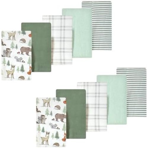 Luvable Friends Hudson Baby Flannel Burp Cloths 10pk