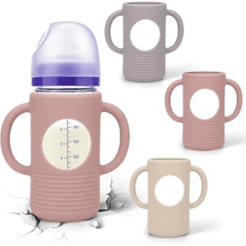 BUSOHA 3 Pack Silicone Sleeves for Lansinoh 8 OZ Glass Bottles