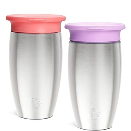 Munchkin Miracle Stainless Steel 360 Sippy Cup (Pink/Purple)