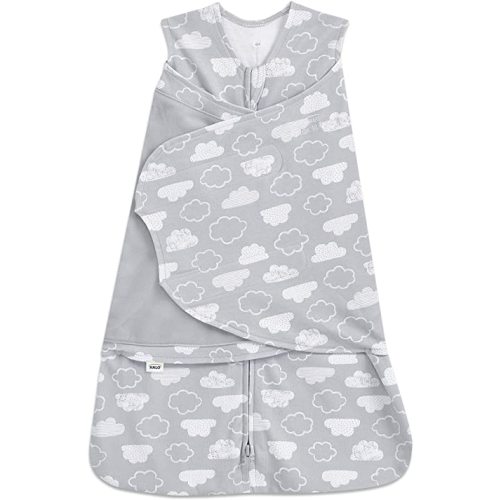 HALO 100% Cotton Sleepsack Swaddle, 3-Way Adjustable Wearable Blanket, TOG 1.5, Clouds, Small, 3-6 Months