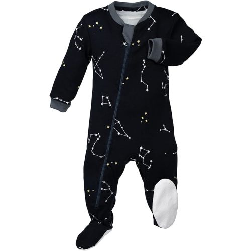 zippyjamz – Zipper Organic Sleeper Footed Onesies Sleeper Baby Pajamas with Inseam Zipper