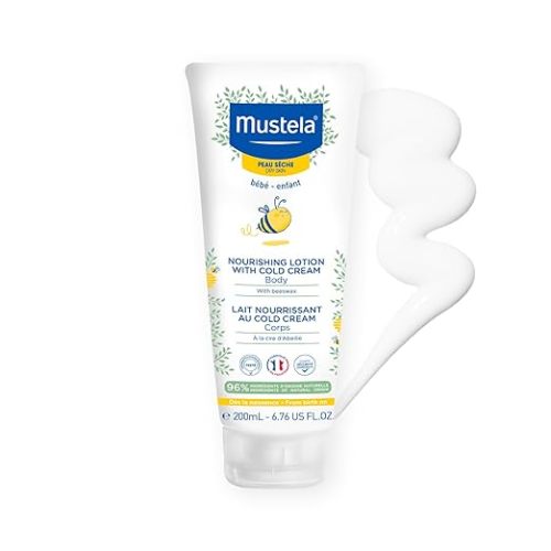 Mustela Baby Nourishing Lotion – Daily Body Lotion for Dry Skin - with Natural Avocado, Cold Cream & Beeswax - 6.76 fl. oz. - Packaging may vary