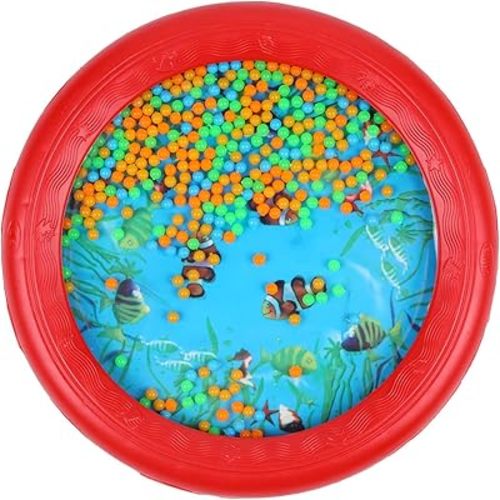 Ocean Drum Wave Bead Drums Gentle Sea Sound Music Gift Musical Educational Sea Sound Drum Tool for Kid Child Baby (Red)