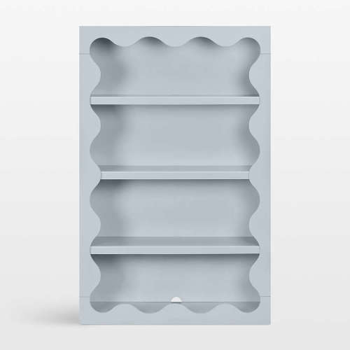 Babyletto 38" Lido Wave Powder Blue 4-Shelf Tall Kids Bookcase