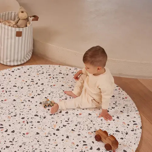 Round Foam Play Mat - Terrazzo/Weave