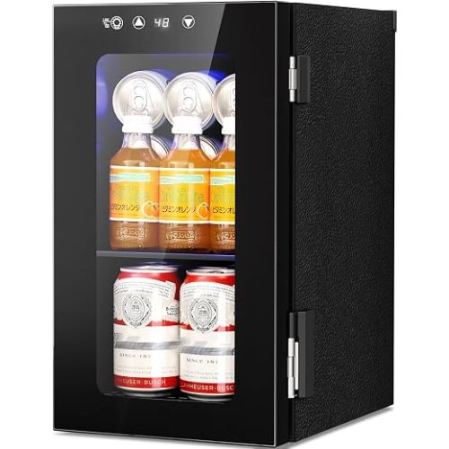 Antarctic Star 10L Mini Fridge, Beverage Refrigerator Small Drink Fridge for Bedroom, beverage cooler with Digital Temp Adjustment 40-61°F, Ideal for Bedroom, Dormitory, Office, Bar and Kitchen