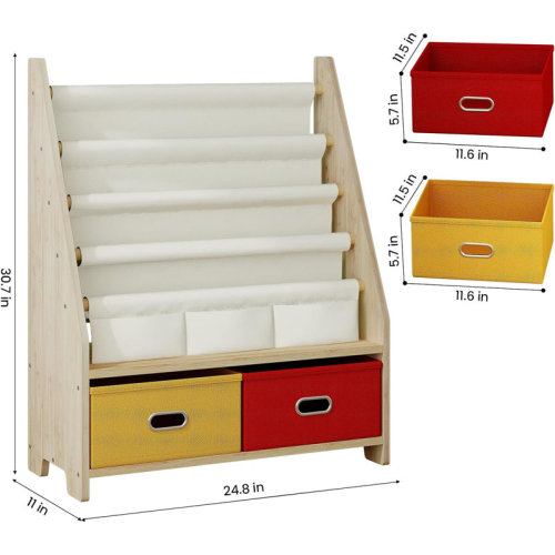 Isabelle & Max™ Bookcase with 2 Drawers, Large Capacity 4 Tiers Kids Bookshelf & Reviews | Wayfair
