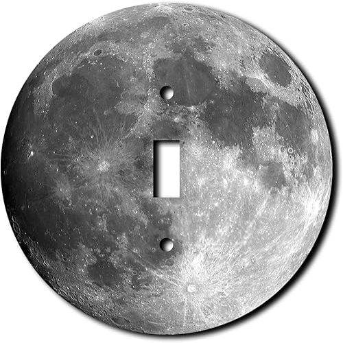 Moon Outer Space Decorative Acrylic Electrical Cover - Single Light Switch