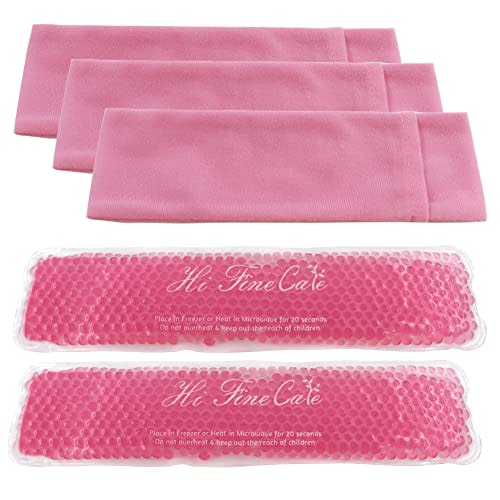 Perineal Cooling Pad, Postpartum Cold Packs Gel Bead Ice Pack Cold Therapy for Women After Pregnancy and Delivery, 2 Ice Pack and 3 Cover (Pink)