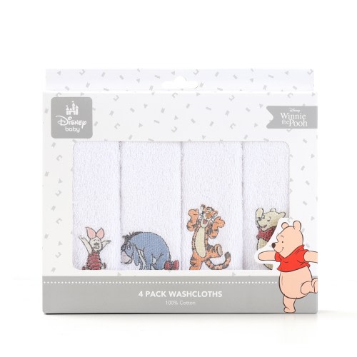 Disney Wash Cloths 4 Pack Winnie The Pooh
