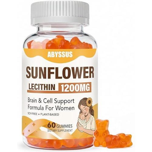 ABYSSUS Sunflower Lecithin Gummies 1200mg with PhosphatidylCholine, 60Chews