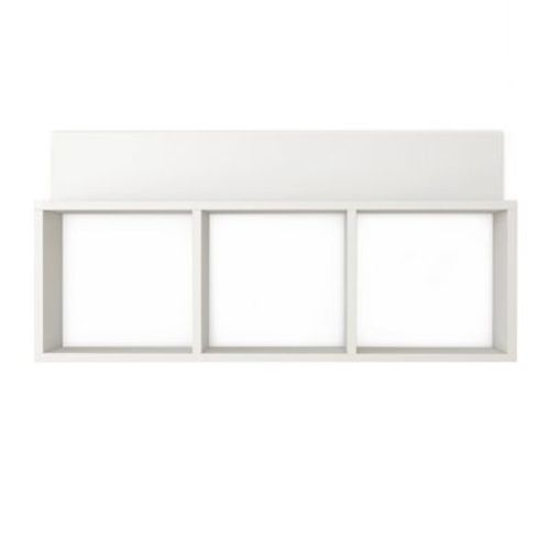 31.5" x 15.7" Rustic Floating Triple Cubby Shelf White - Danya B.: Modern Storage, Wall Mount