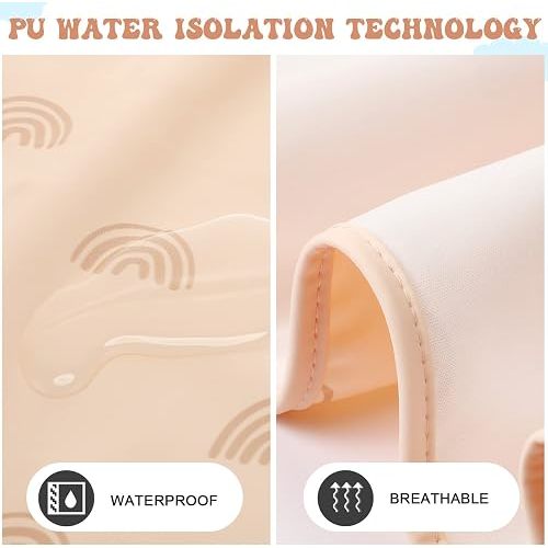 4 Pcs 20" x 28" Leather Baby Changing Pad Wipeable Changing Pad Portable Waterproof Diaper Mat for Travel Home Toddler Infant Baby Shower Travel Gift, 4 Styles