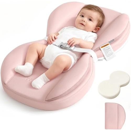 Baby Changing Pad with Waterproof & Wipe-Clean, Non-Slip PU Diaper Changing Pad, Adjustable Safety Belt, Changing Pad for Dresser, Changing Table,28"X16",Pink