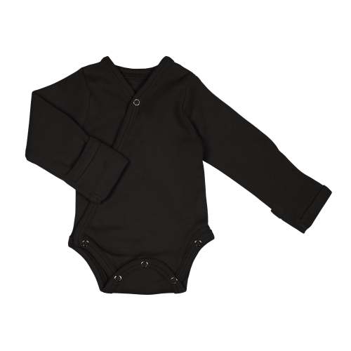 0-3 Month Black | Organic Kimono Bodysuit – L'ovedbaby