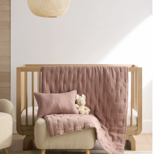 Organic Cotton Gauze Toddler Quilt & Sham Set in Mist