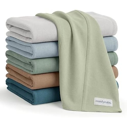 Comfy Cubs Baby Burp Cloths Set (Pack of 6) - Large, 6-Layer, Ultra Absorbent 100% Cotton for Infant Spit-Up, Drool, and Messes - Soft, Gentle, Thoughtful New Born Baby Gifts, Multi Boy