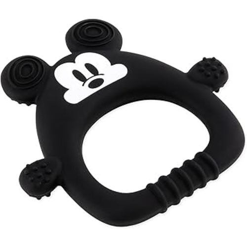 Bumkins Disney Baby Teething Freezer Toy Keys Rings, Soft Flexible Platinum Silicone Pacifier, Safe to Chew, Cool Teether Gum Relief, Essentials for Babies 3 Months, Freezable, Sensory, Mickey Mouse