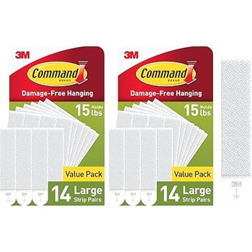 Command 15 lb Large Picture Hanging Strips 28 Pairs (56 Strips), Damage-Free Hanging Picture Hangers, No Tools Wall Hanger for Home Decor, White Adhesive