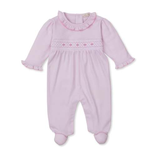CLB Fall 25 Pink Hand Smocked Footie