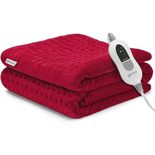 GENIANI Electric Throw - XL Heating Pad for Back Pain & Menstrual Pain Relief, Auto Shut Off, Machine Washable, Moist Heat Pad for Neck and Shoulder, Cramps Relief, Heat Patche Viva Magenta 12'‘×24’’