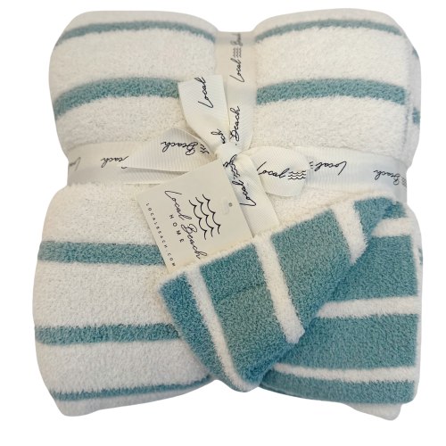 Striped Luxe Home Blanket Lagoon Blue – LocalBeach