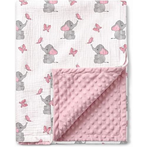 GLLQUEN BABY Muslin Baby Blankets for Boys & Girls, 2-Layer Toddler Blanket
