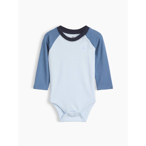 Baby Organic Cotton Colorblock Raglan Bodysuit