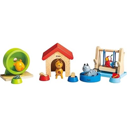 Hape Family Pets Wooden Dollhouse Animal Set 2