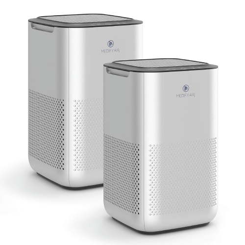 Medify Air MA-15 Air Purifier with HEPA Filter, Removes Smoke, Dust and Odors, White, 2-Pack