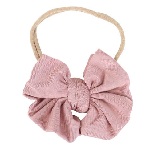 Solid Mauve Knit Bow Headband