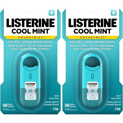 Listerine Mouthwash Pocketmist, Cool Mint | Portable Spray | Sugar-Free | Kills 99% of Germs | Fresh Breath