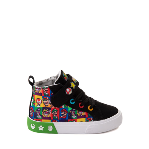 Ground Up Super Mario Bros. Hi Sneaker - Toddler - Black / Multicolor