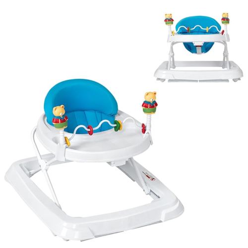 Baby Walker, Smart Steps Baby Activity Walker with Walking Toys & 3-Levels Adjustable Height, Comfy High Back Seated Baby Walker with Wheels for Boys & Girls (Blue)